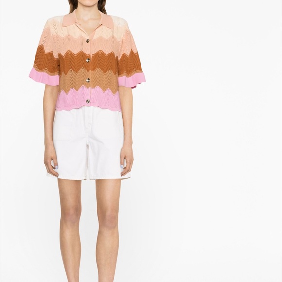 SANDRO
short-sleeve knitted top wavy pattern - Picture 2 of 7
